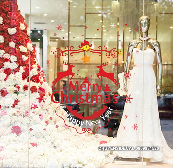 [HCM]Decal dán tường Noel - Trang Trí giáng sinh họa tiết đỏ