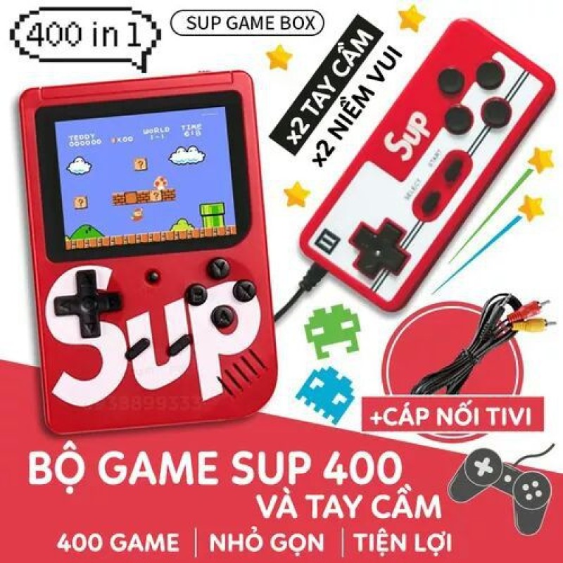 Máy chơi game cầm tay mini Sup 2 người chơi chứa 400 game kinh điển cực hấp dẫn, cực vui, giảm stress