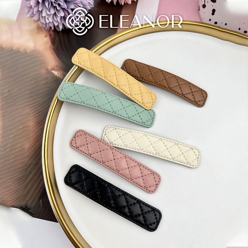 Kẹp tóc nữ Eleanor Accessories kẹp tóc mái bọc da trơn basic phụ kiện tóc 6009