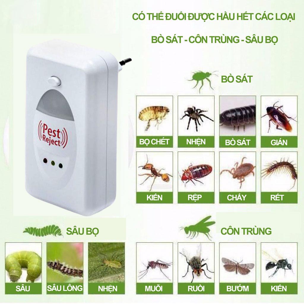 Thiết Bị Đuôi Trùng Pest Reject - Máy Đuổi Chuột Gián Muỗi