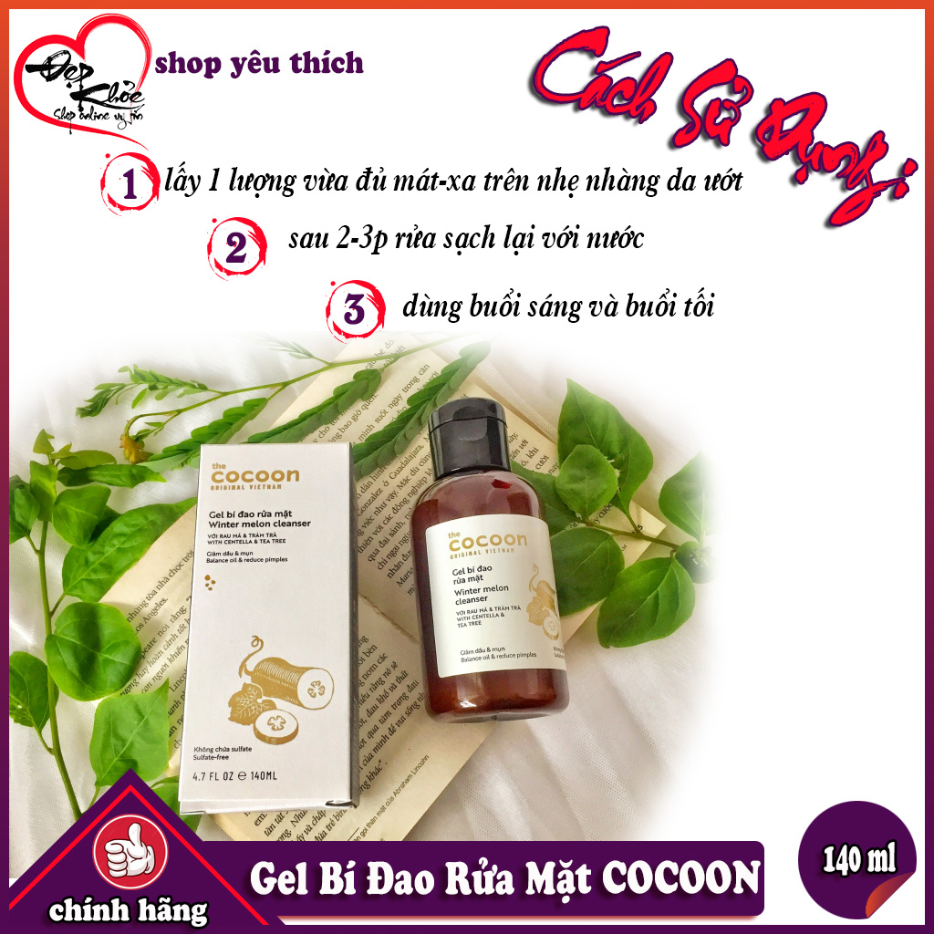 Gel Rửa Mặt Bí Đao COCOON 140ml ( Giảm Dầu Và Mụn )