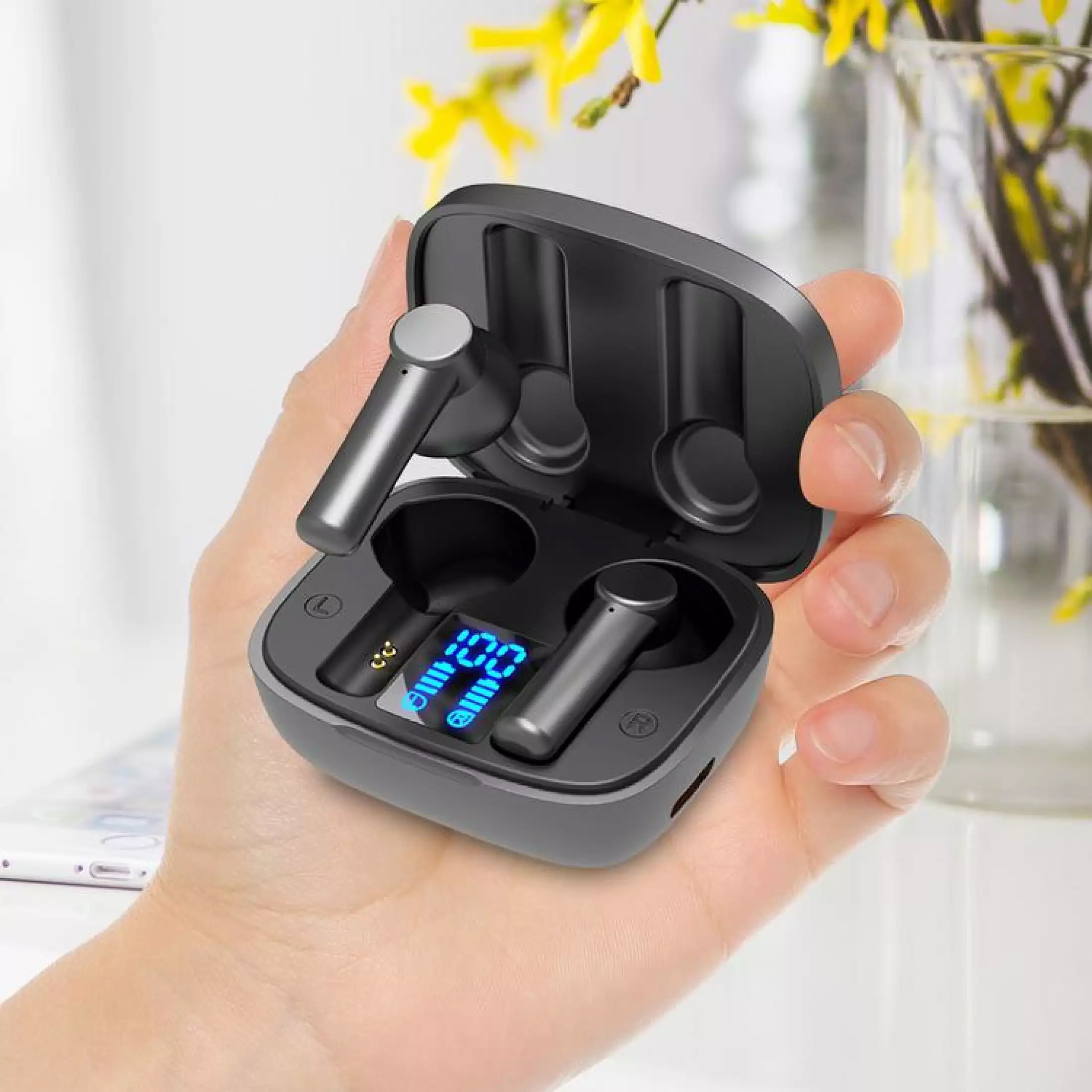 Tai nghe Bluetooth 5.0 không dây Bluetooth chống nước Tai nghe âm thanh nổi TWS Hàng Chính Hãng PKCB