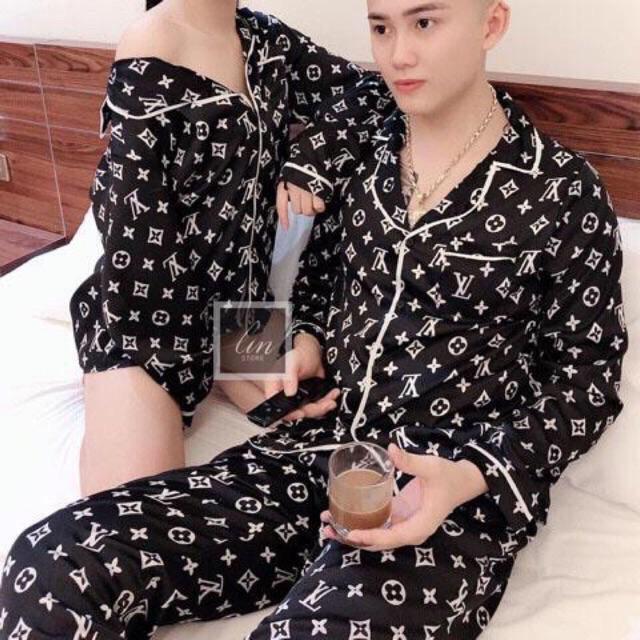 Đồ Bộ Pijama Tay dài Quần Dài Vải Kate Lụa Mềm Mịn Viền Bèo Siêu ...