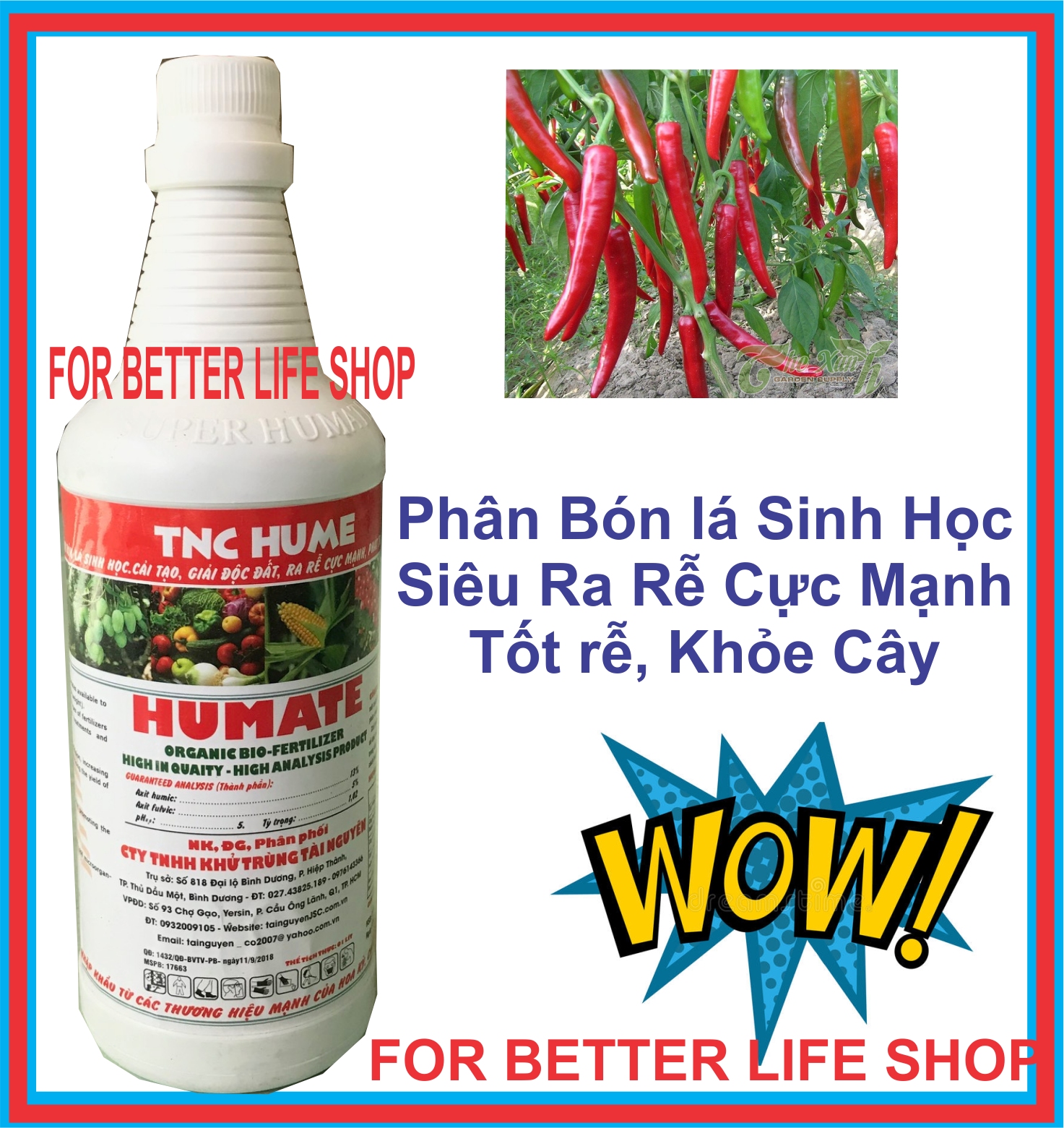 Phân Bón Cải Tạo Đất TNC HUME chai 1 lít