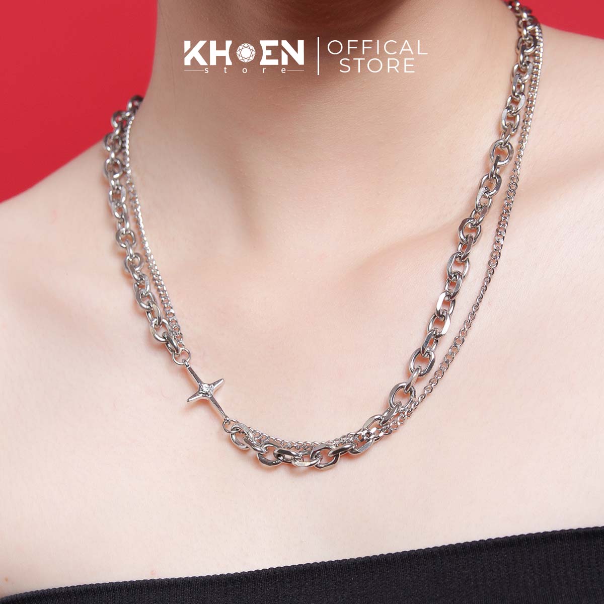 Vòng cổ - Xích thanh dài Titan - Khoen Store