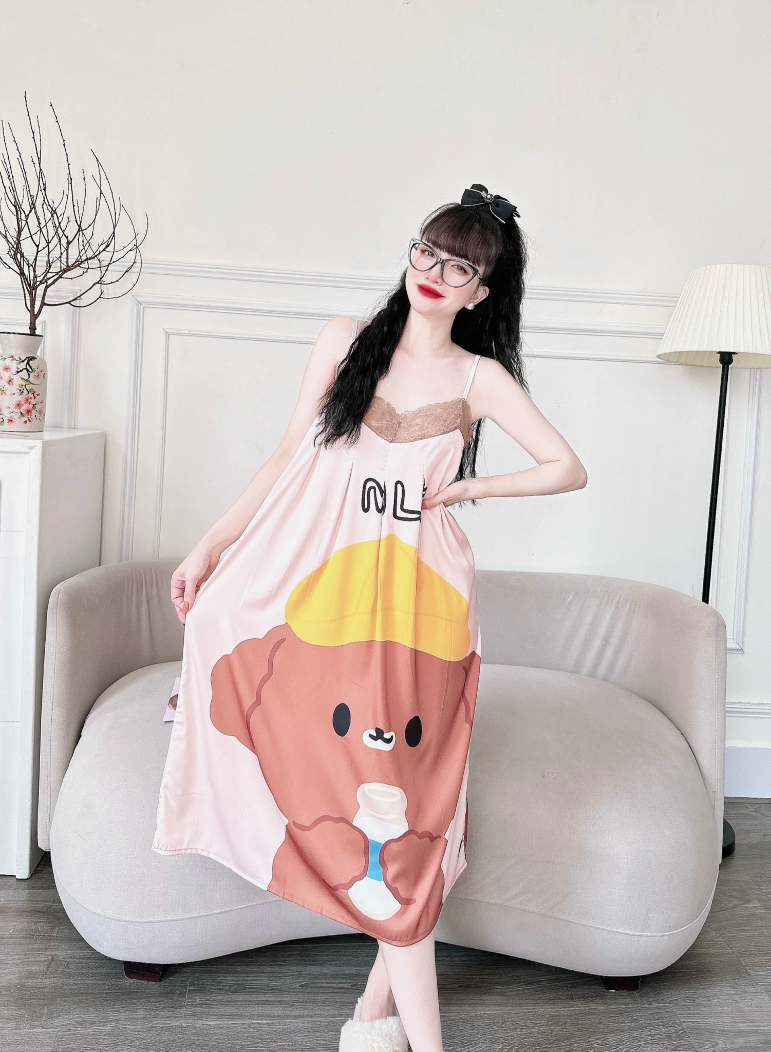 ĐẦM LỤA XẾP LY THIẾT KẾ CAO CẤP