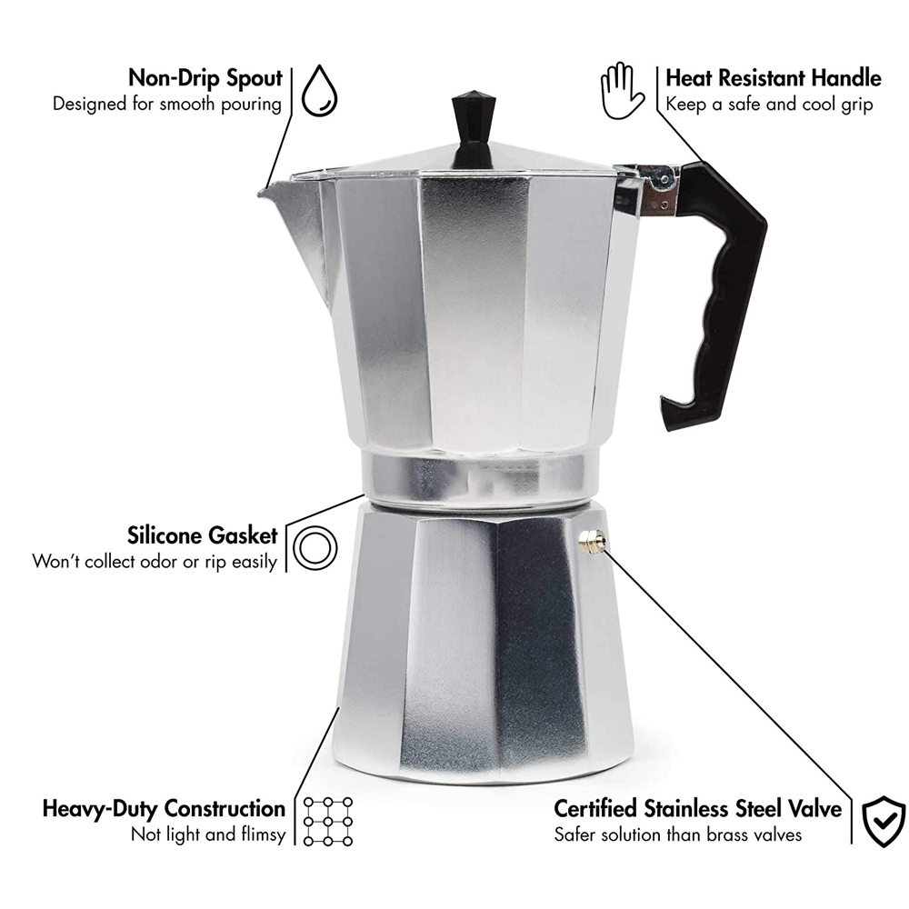Bình Pha Cafe / Ấm Pha Cà Phê Moka / Bình Pha Cà Phê / Pha Cà Phê Phong Cách Ý  - Hàng Chính Hãng