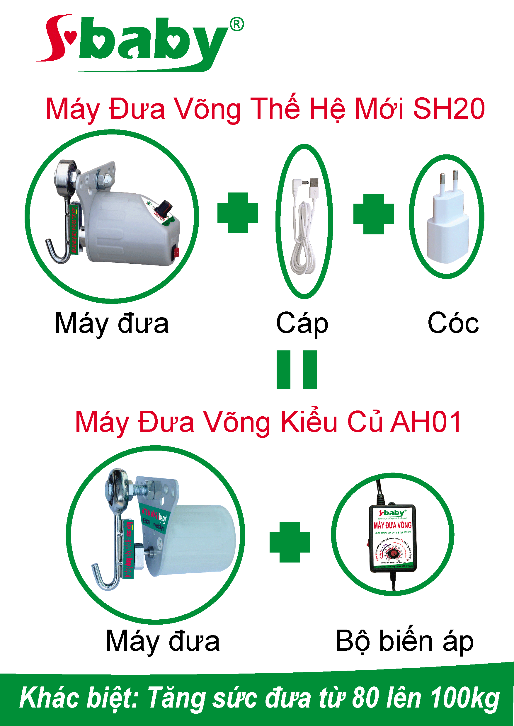 Máy đưa võng SBaby sức đưa 100KG