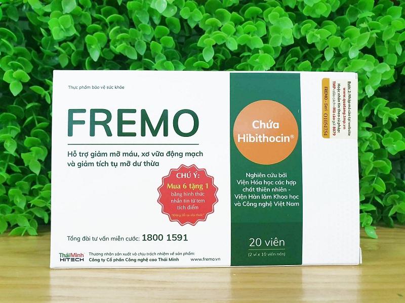FREMO – Hỗ trợ hạ mỡ máu, gan nhiễm mỡ, giảm cholesterol (20 viên)