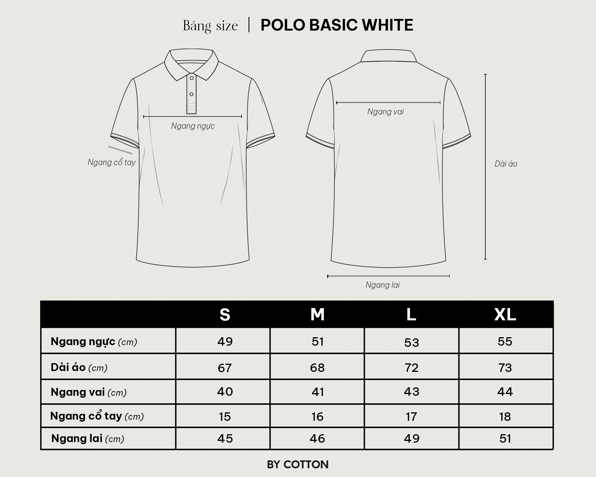 Áo Thun Polo Nam Cao Cấp Basic 2 Màu Đen - Trắng BY COTTON