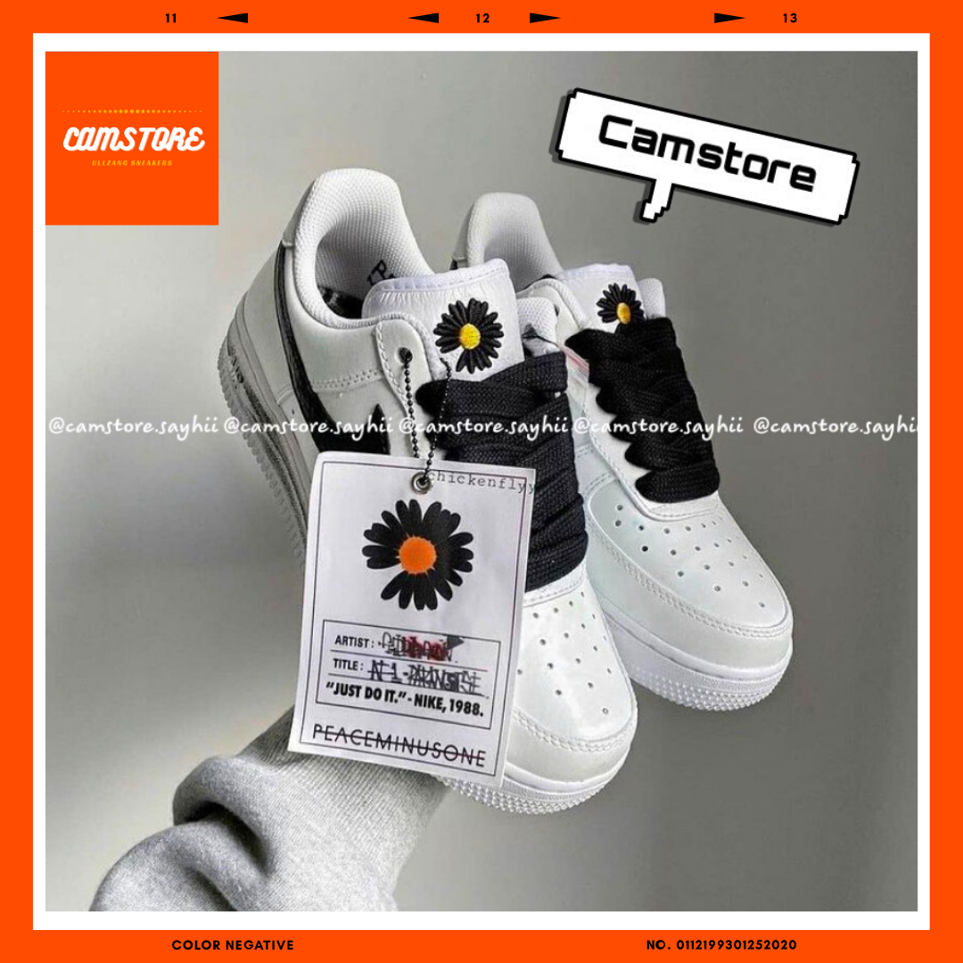 >> BÁO GIÁ GIÀY THỂ THAO NAM, GIÀY NAM AIR D11 | Shopee Lazada Sendo Tiki mới nhất 159 Giày Thể Thao Nam Nữ Tróc Sơn Sneaker Hoa Cúc Air Force 1 Paranoise Đen Phiên Bản G.Dragon