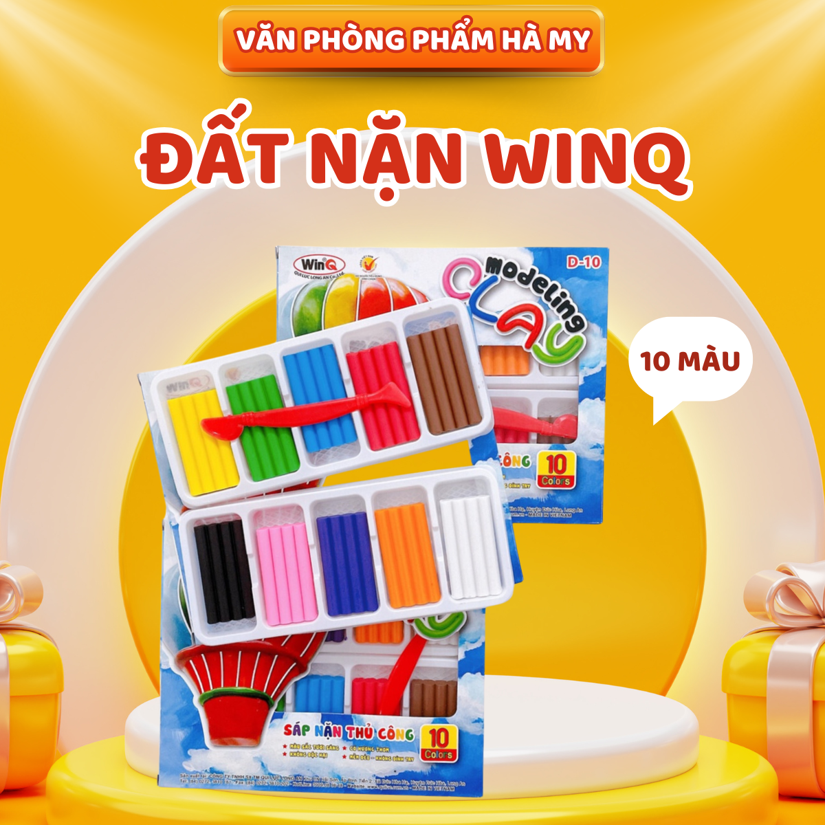 Đất nặn thủ công 10 màu WinQ D-10