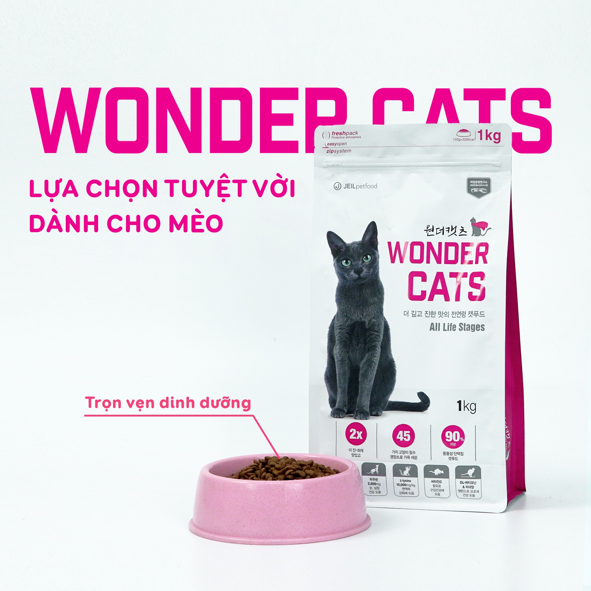 Thức ăn cho mèo mọi lứa tuổi Wonder Cats