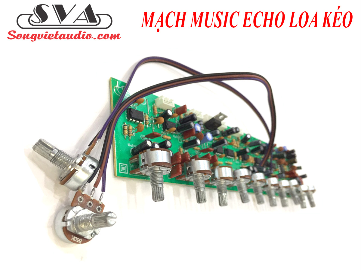 Mạch music master echo loa kéo 2 kênh - Kèm dây.