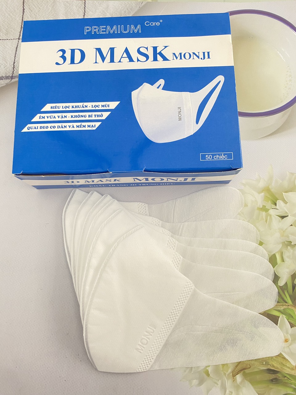 Khẩu trang 3D mask Monji Hộp 50 cái