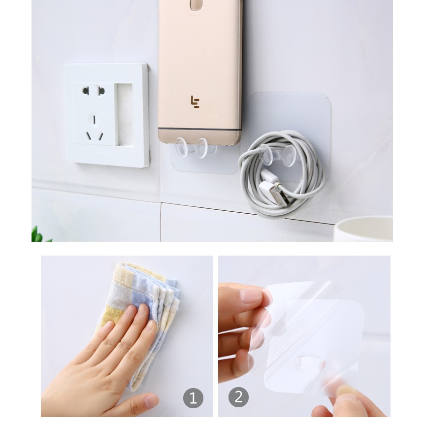 Móc Dán Tường Kẹp Giữ Dây Điện, Phích Cắm Điện