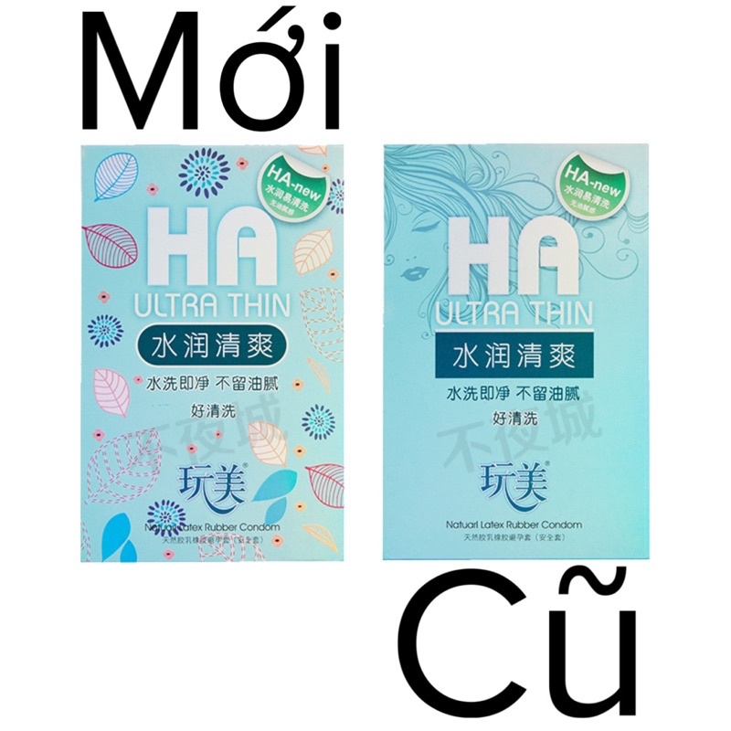 Bao Cao Su HA Ultra Thin hộp 100 cái siêu mỏng nhiều gel bcs gia đình nhà nghỉ nội địa trung quốc