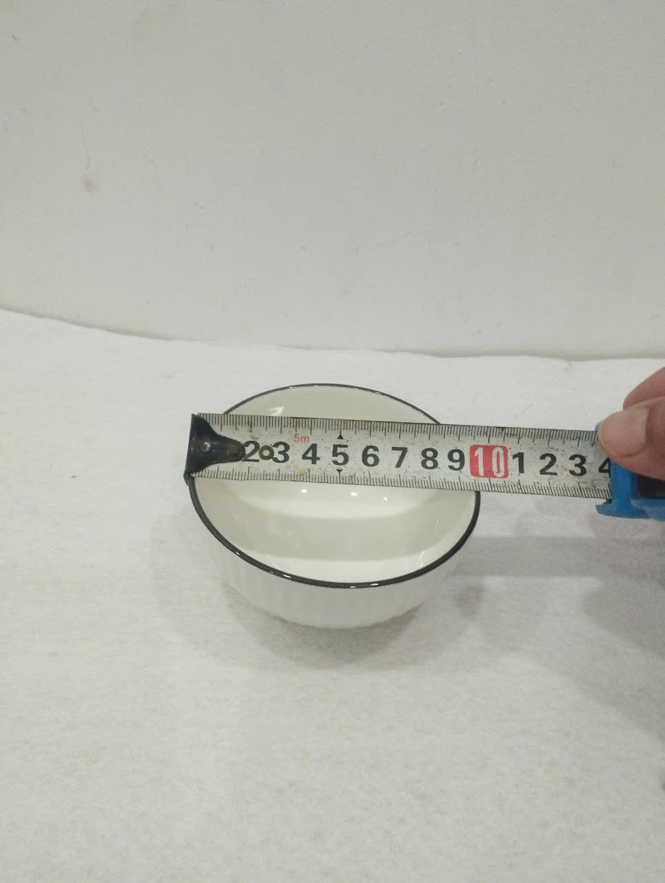 Combo 10 chén hoặc 5 chén chấm sứ sọc viền đen 9cm