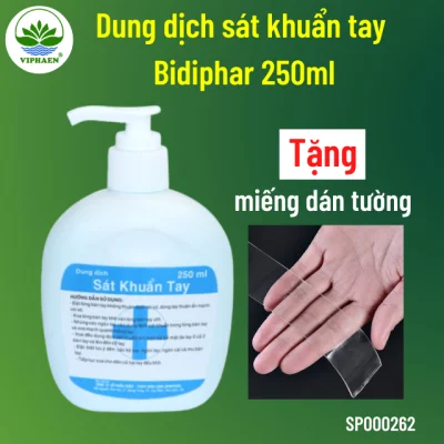 [Chuẩn y tế] Dung dịch sát khuẩn tay Bidiphar, nước rửa tay nhanh đạt chuẩn GMT, Bộ y tế lưu hành (Chai 250ml)