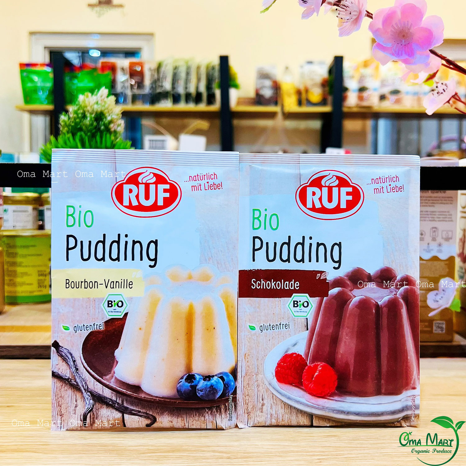 Bột làm Pudding vị vani  và socola hữu cơ Ruf 40g