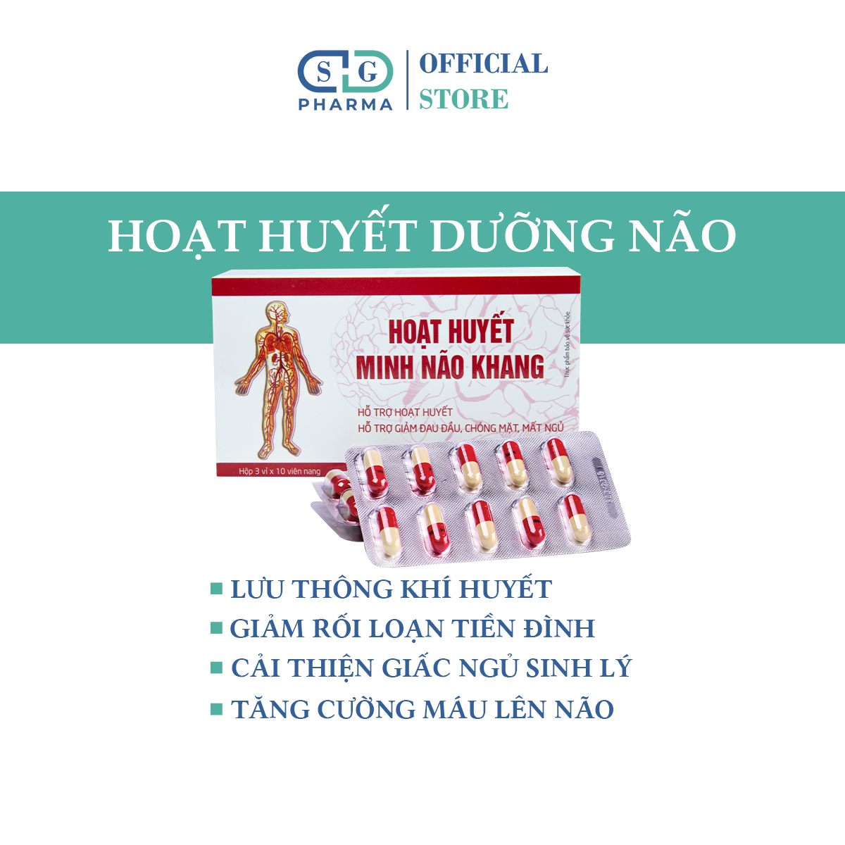 [HCM]Hoạt huyết Minh Não Khang (Hộp 3 vỉ x 10 viên)
