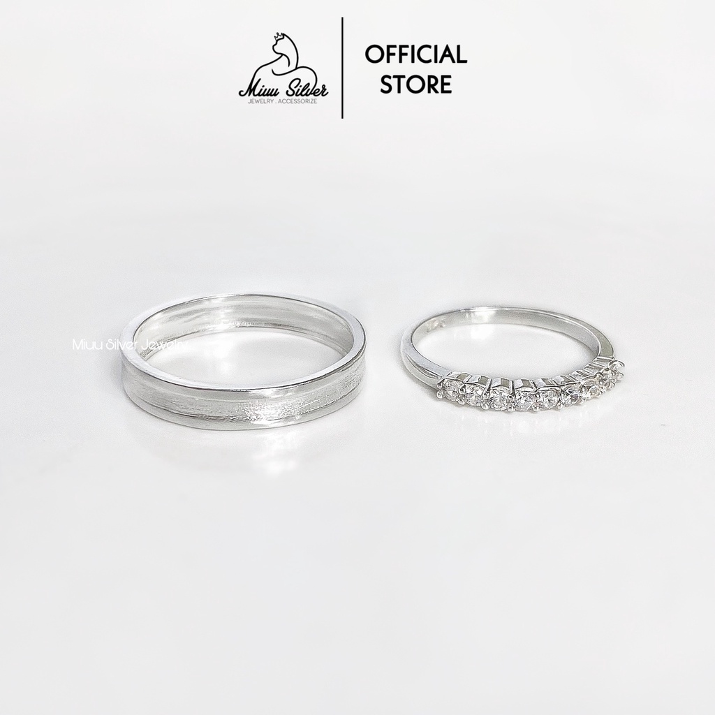 Nhẫn đôi bạc Miuu Silver, nhẫn cặp nam nữ Band Ring