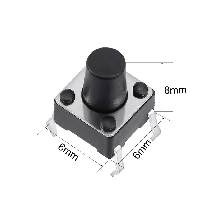Combo Bộ 10 Nút Nhấn 4 Chân 6x6x8mm