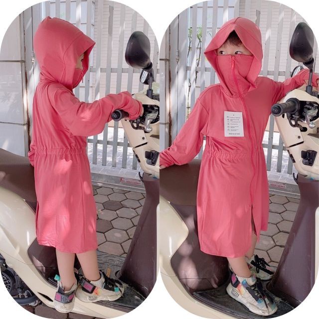 Áo chống nắng trẻ em dáng dài full màu