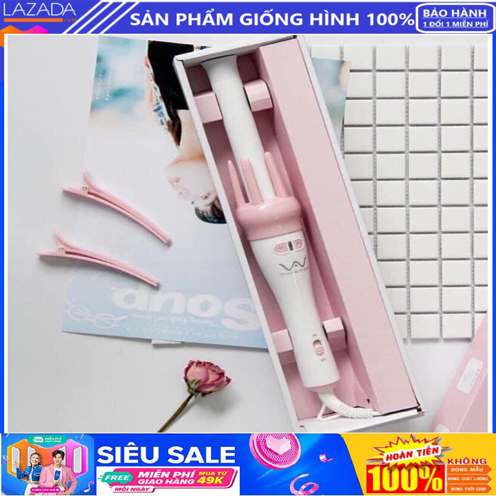 Máy uốn tóc xoăn xoay tự động 360, máy uốn xoăn tóc, máy uốn tóc đa năng, máy xoăn giả, máy xoăn sóng cao cấp VIVID