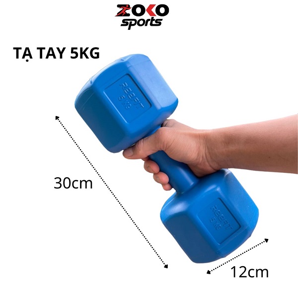 Tạ tay nhựa bát giác 5kg 7kg 8kg loại 1 siêu bền lõi sắt chống gãy