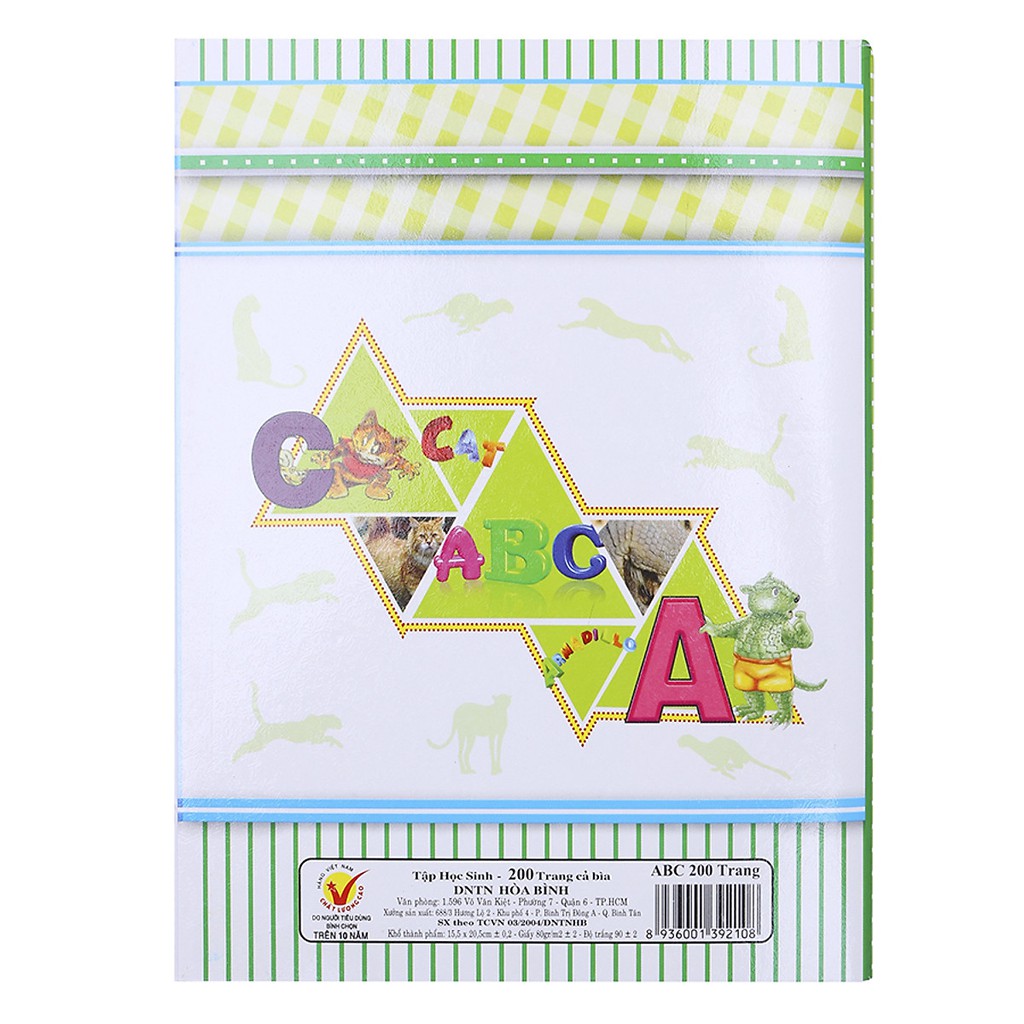 Tập Abc Hoà Bình 200 Trang, 80Gsm