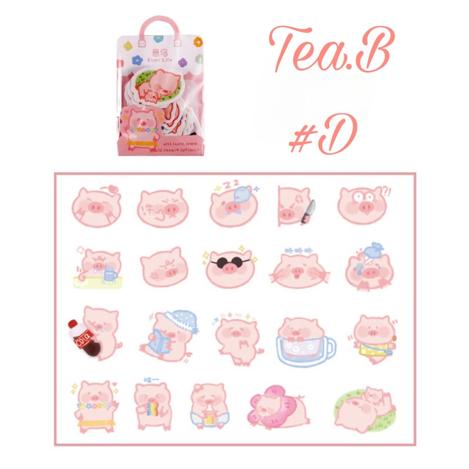 Bộ 40 Sticker (Miếng Dán) Trang Trí DIY (Tea.B_ST37)