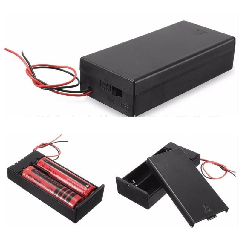 Hộp pin đế pin 18650 có nắp công tắc 2 pin