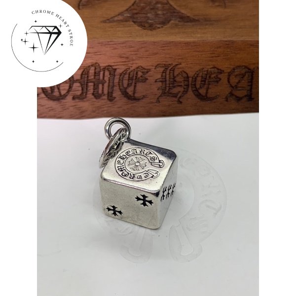 [Ảnh Thật] Mặt dây chuyền Chrome Heart Dice bạc fullbox cao cấp.
