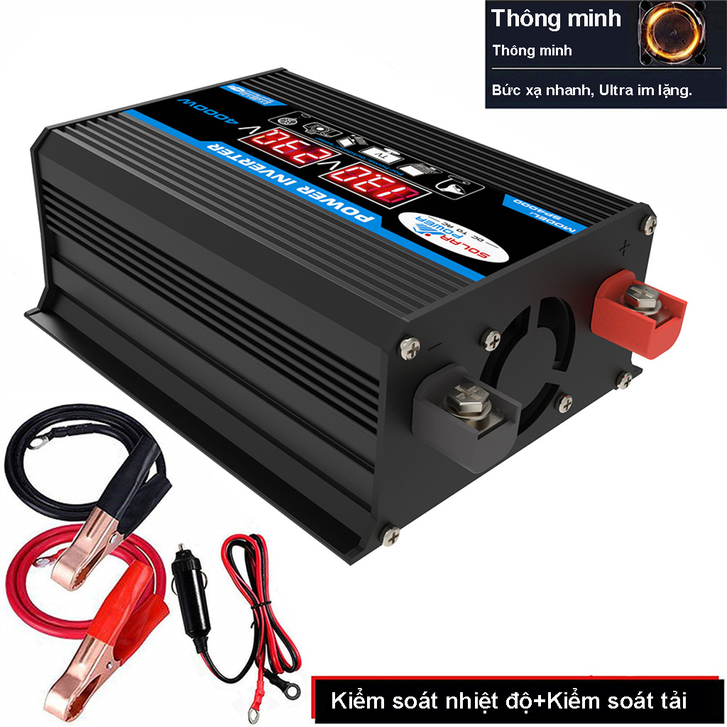 Biến điện 12v ra 220v 4000w 3000w,inverter 12v to 220v xe ô tô,bộ kích điện 12v lên 220v sin chuẩn,bộ chuyển đổi 12v ra 220v,đổi nguồn 12v sang 220v,cổng usb kép màn hình hiển thị,12v sang 220v,kích điện 12v 220v