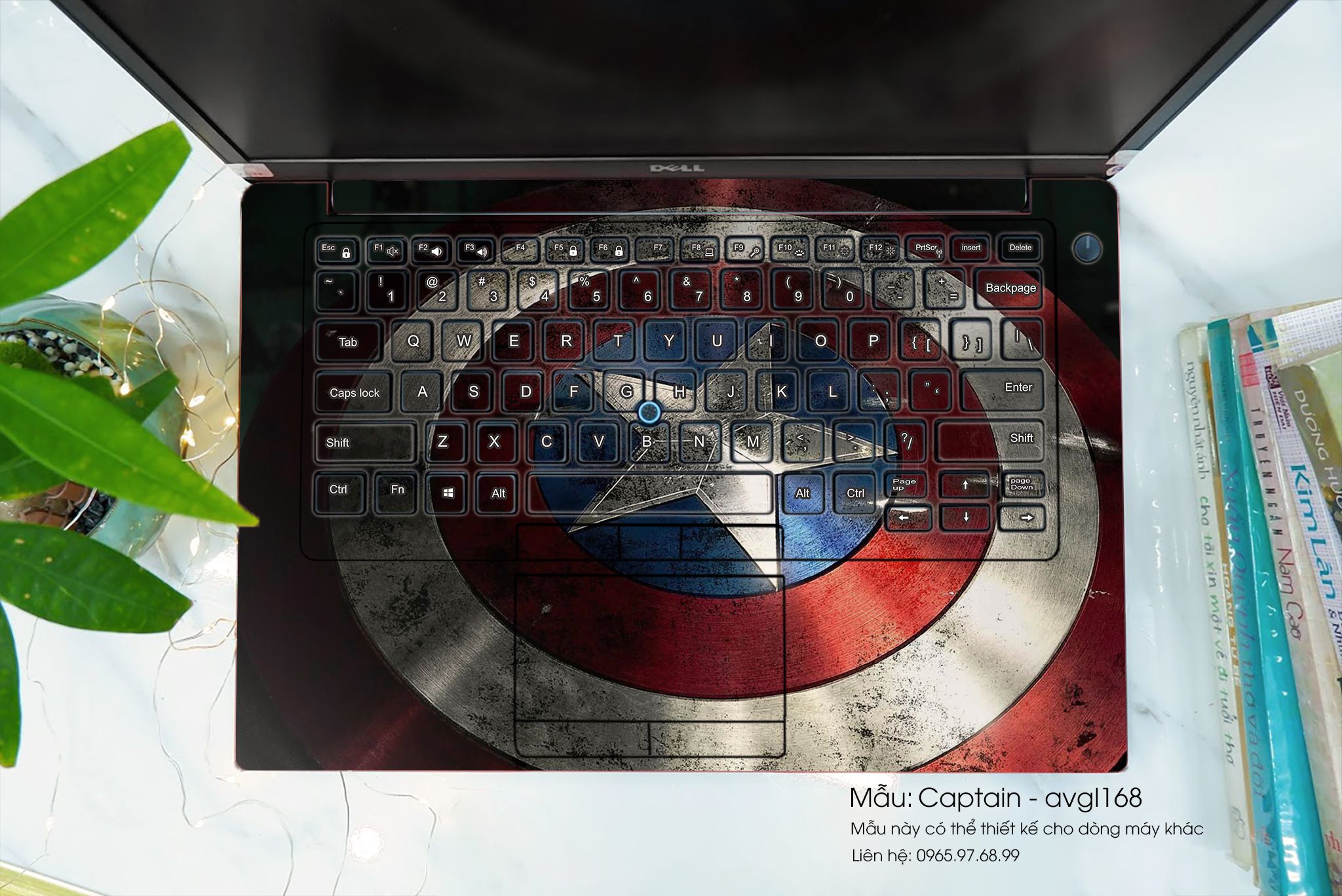 Decal Skin dán Surface Pro / Laptop / Go / Book mẫu Captain (inbox mã máy cho shop)