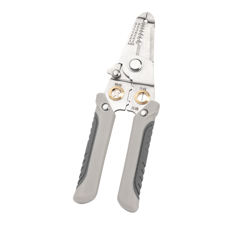 Kìm tuốt dây đa năng 9 trong 1 thép không gỉ thợ tuốt dây điện kèm kéo 190mm Kìm tuốt dây