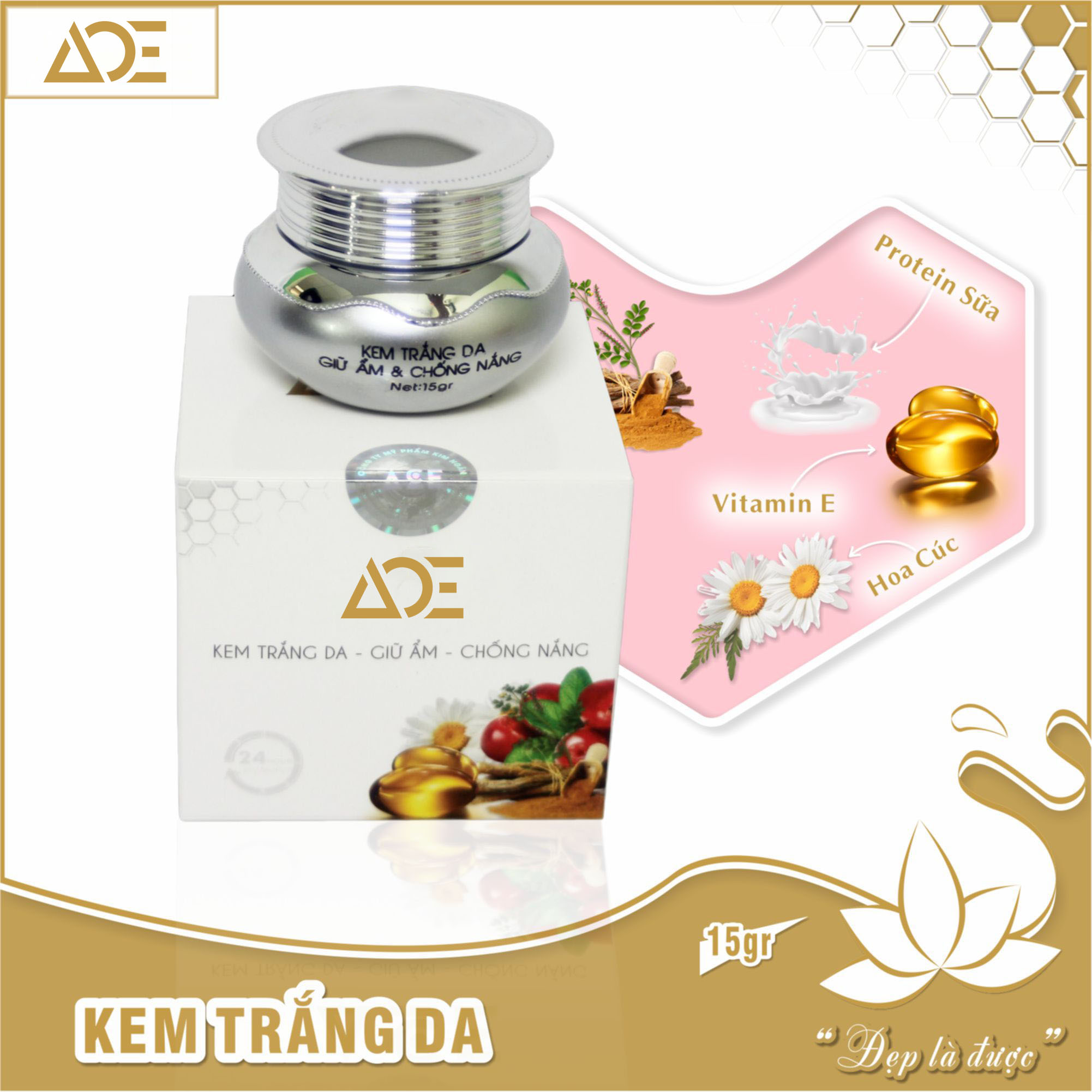 HCM Kem Ace trắng da chống nắng giữ ẩm 15g