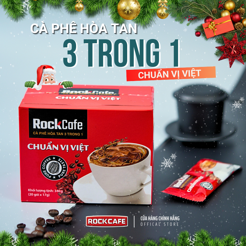 RockCafe - Cà phê hòa tan 3 trong 1 - Cafe Chuẩn Vị Việt - Thơm ngon - Đậm vị