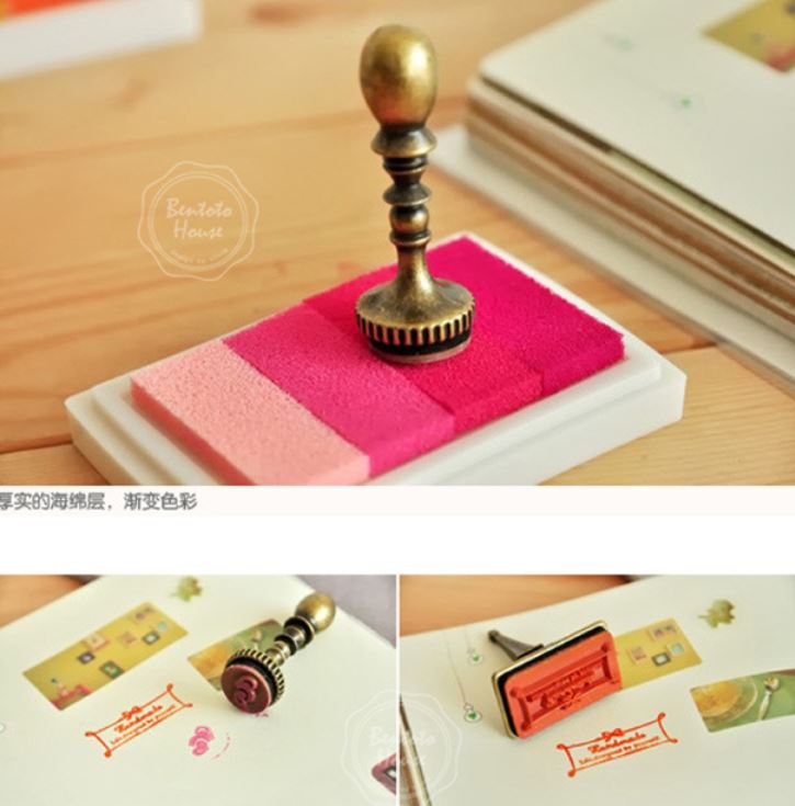 [HCM]Mực dấu 4 màu gradient Lets color 7.2cm x 4.8cm | BDD010
