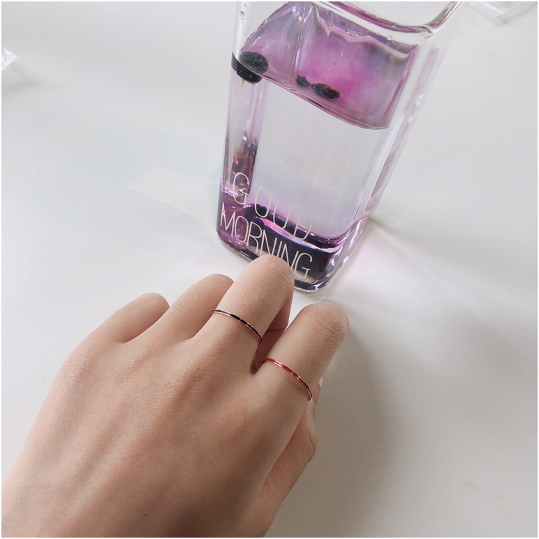 Set 3 nhẫn 3 màu đỏ đen trắng