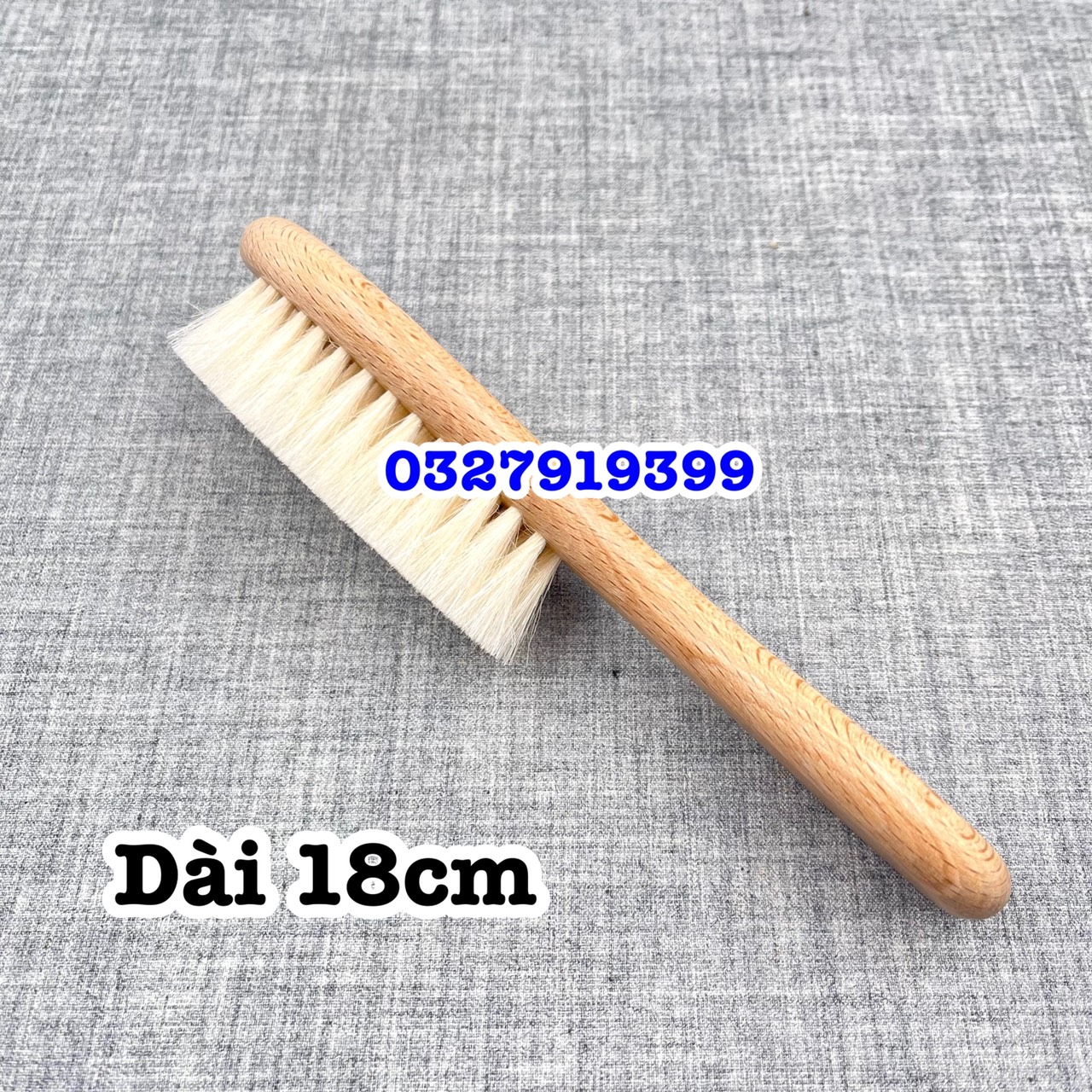 Barber Chổi phủi tóc Barber MS059 cao cấp cán gỗ sang trọng kích thước 18cm x 8cm lông quét 2cm phù hợp cho tiệm tóc và Barbershop
