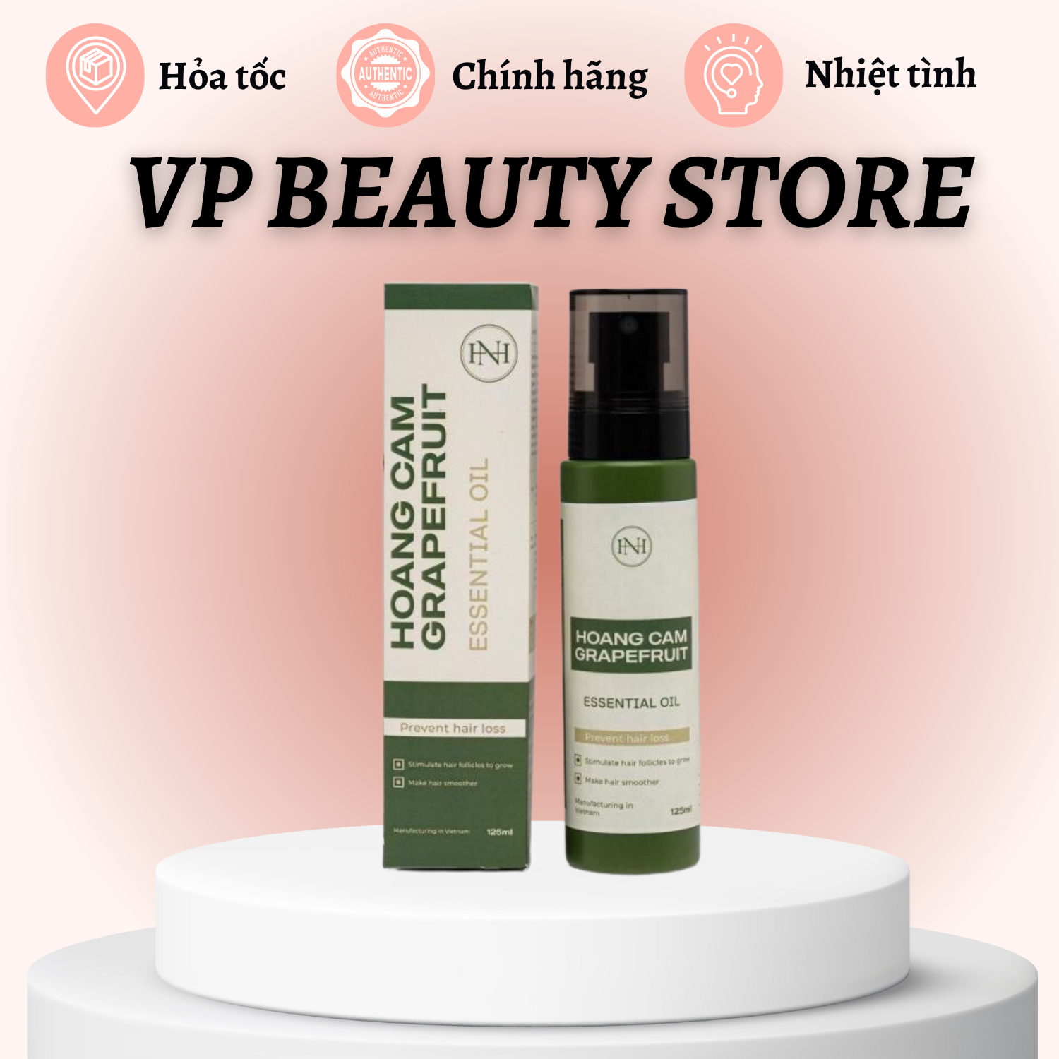 Xịt dưỡng tóc giảm gãy rụng mọc tóc hoàng cần tinh dầu bưởi - 125ml