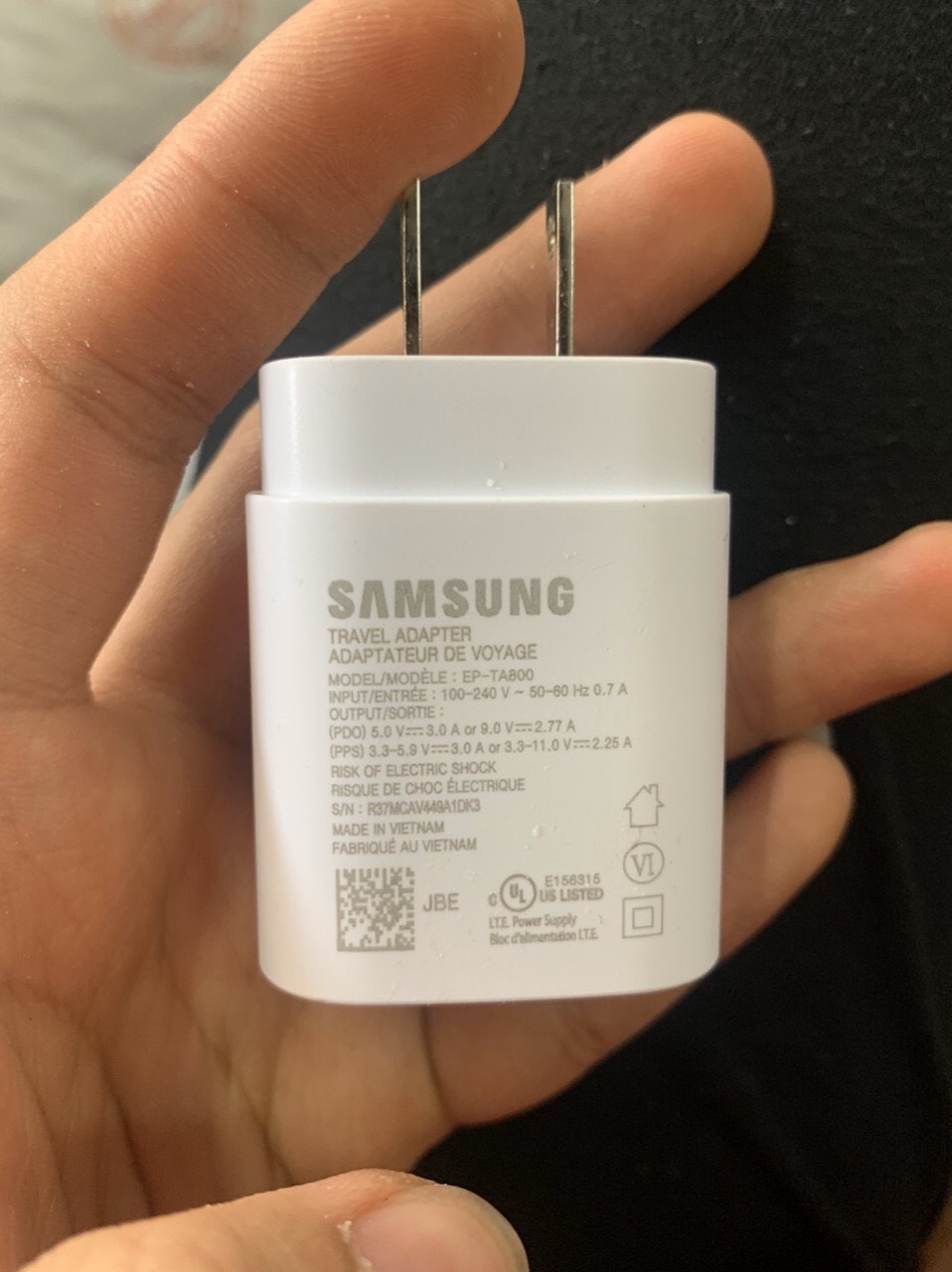 Củ sạc nhanh 25w cho samsung galaxy s8/s9/s8 plus/s9 plus/note 8/note 9/note 10/note 10 plus
