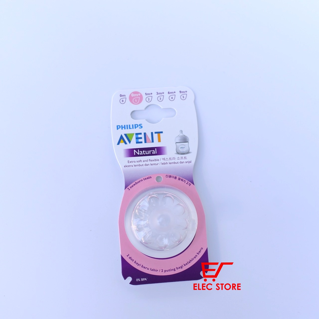 Núm ti thay bình sữa Philips AVENT Natural số 1 [cho bé 0-3 tháng]