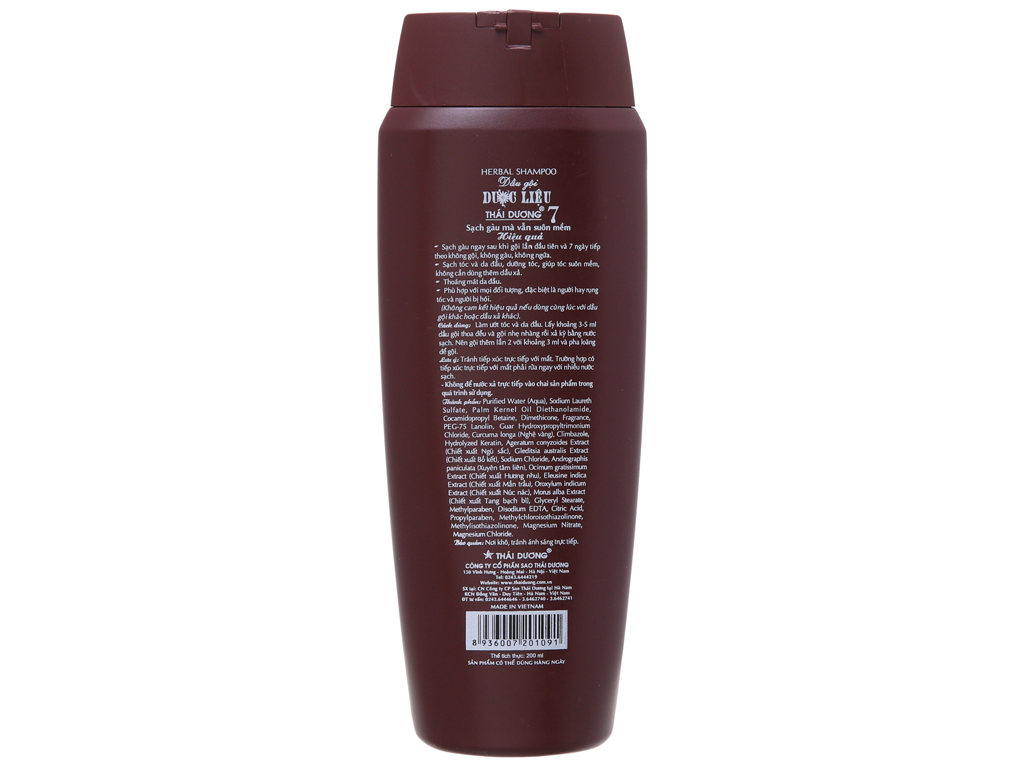 Dầu gội dược liệu Thái Dương 7 200ml