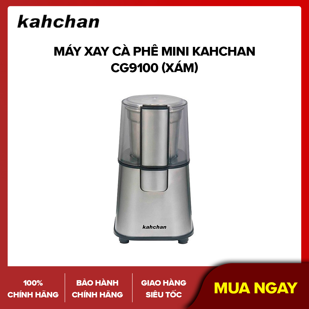 Máy xay cà phê mini Kahchan CG9100 (Xám)