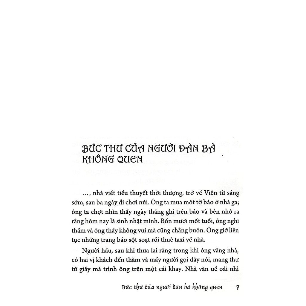 Bức Thư Của Người Đàn Bà Không Quen