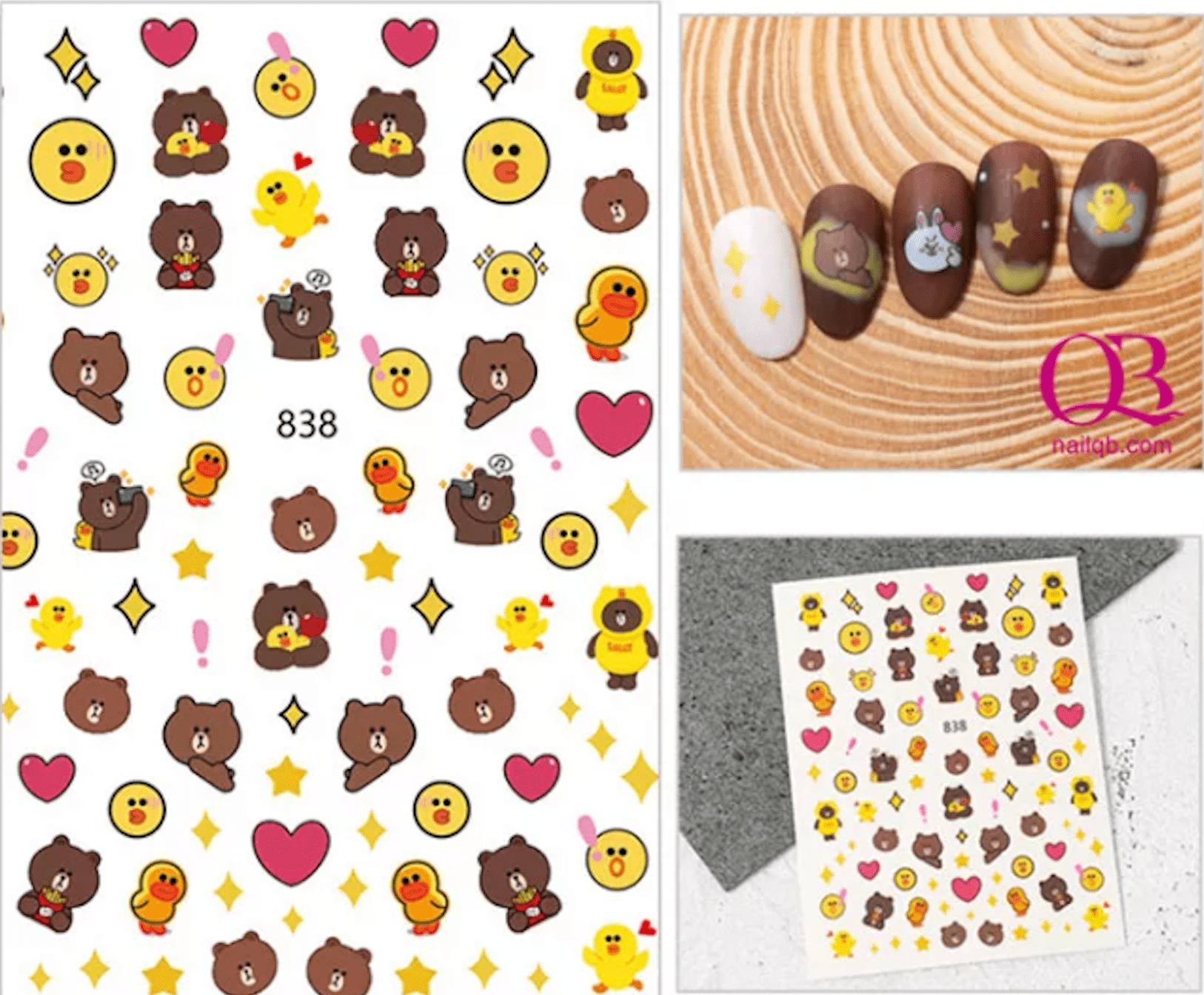 Sticker Gấu ,Miếng dán móng tay 3D nail sticker