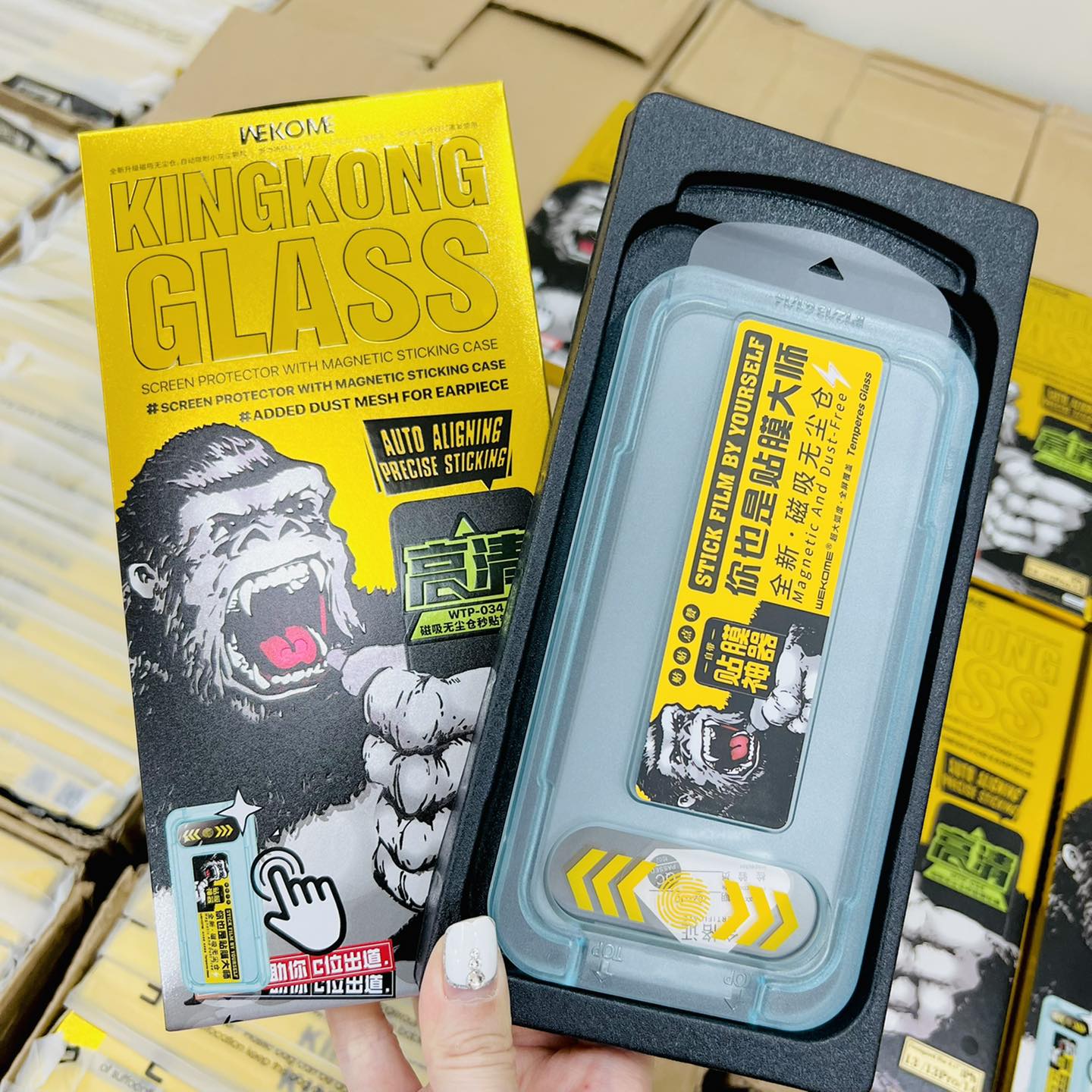 Kính Cường Lực dành cho iphone có Khung Tự Dán KingKong Ngăn Bụi Loa cho X/Xs/XR/XS Max/11/12/13/14/15/Pro/Plus/Pro Max - phukienhatde